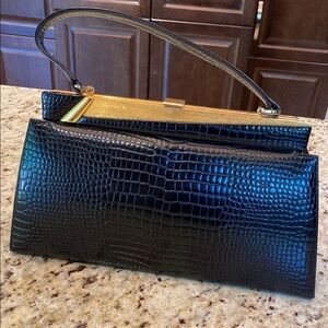 Vintage Tarkor Art Deco Alligator Grain Leather Handbag